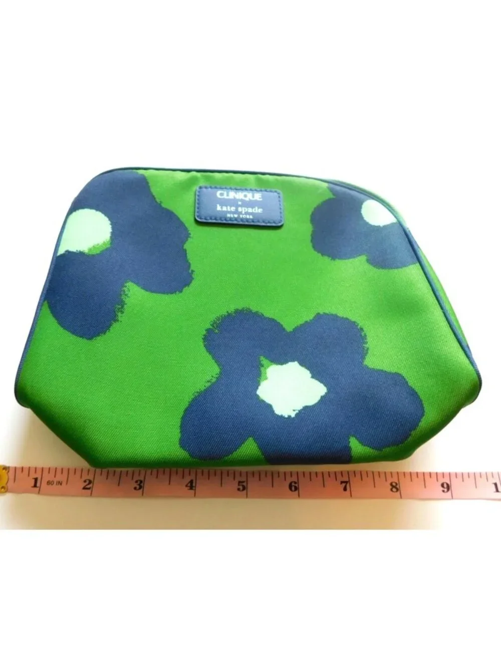 2 Clinique Cosmetic Bags Green Floral Patterned Travel Size X Kate Spade Collab
